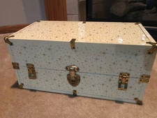 MCM Atomic Gold Stars Small Metal/Tin Storage Trunk (Rare)