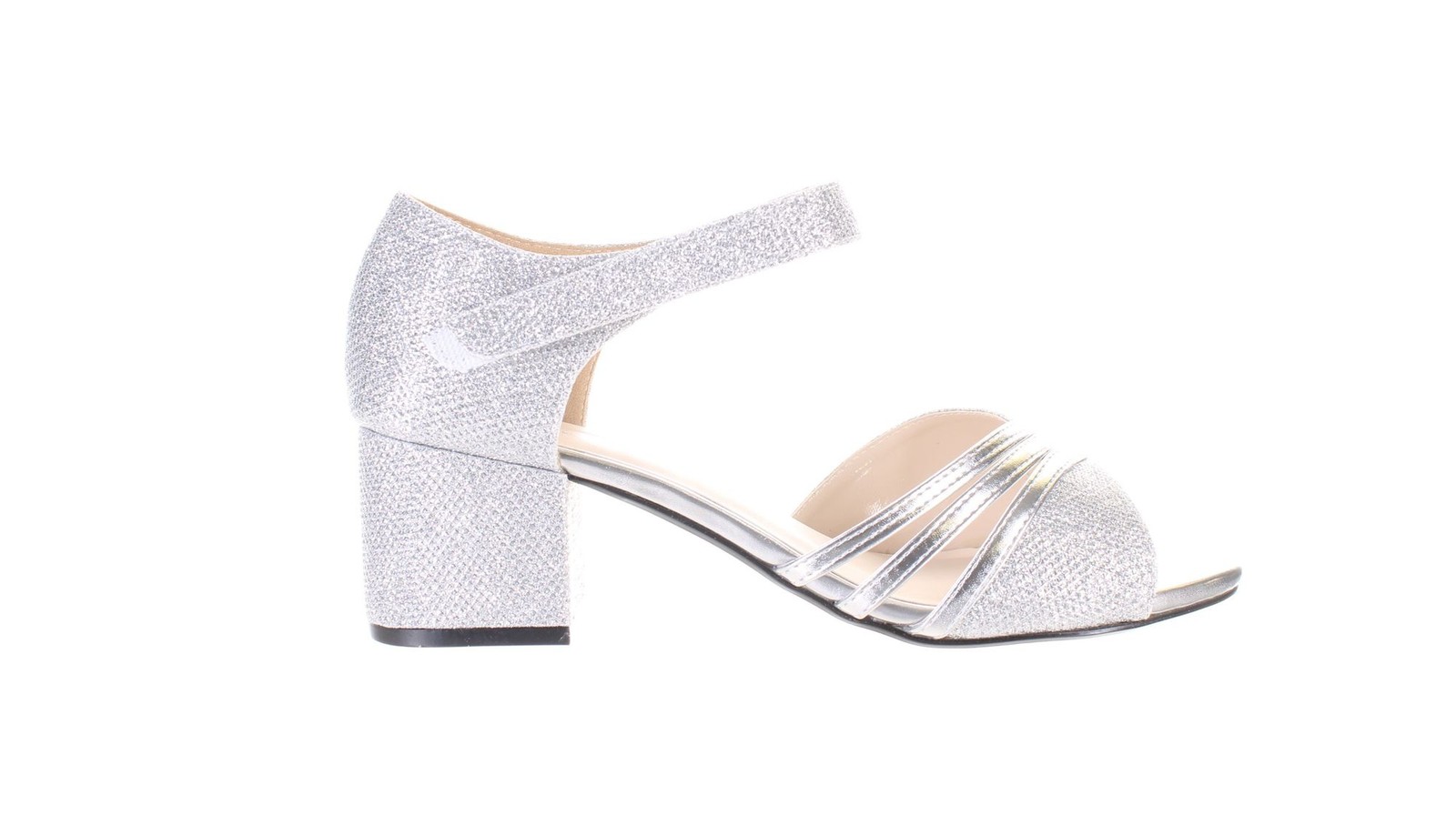 Benjamin Walk Women's Foster Silver Ankle Strap Heels Size 8.5 7806703