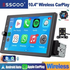 10" Car Stereo Radio Rotatable Single 1 DIN Wireless CarPlay Android Auto Camera