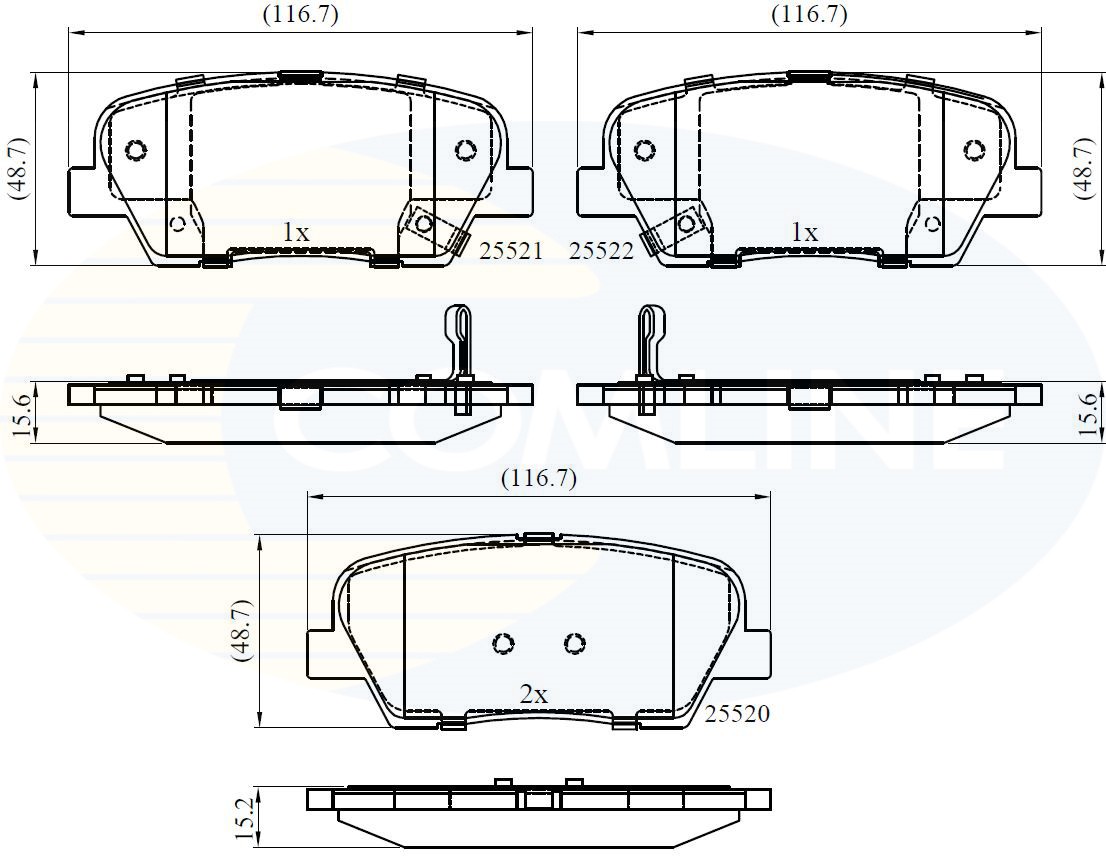 Rear COMLINE CBP36009 Brake Pad Set, disc brake for HYUNDAI,KIA