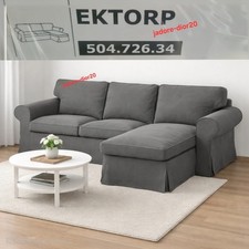 ✅️Ikea EKTORP Bezug Für 3er-Sofa, mit Récamiere/Hallarp grau 504.726.34 NEU oVP