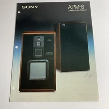 Sony APM-8 Loudspeaker System Specifications Sheet Vintage
