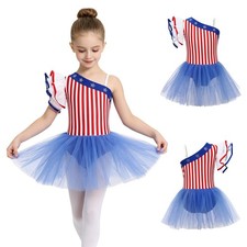 Kids Girls Costume Carnivals Ballet Tulle Dancewear Figure Skating Leotards