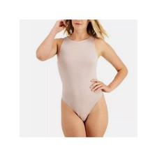 Alfani Women's High Neck Thong Bodysuit Gray Rose Size X-Large