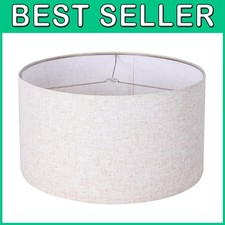 18" Assembly Required Fabric Drum Lampshade - Linen