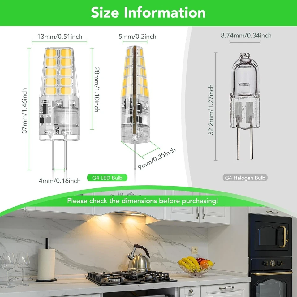 Energy-Efficient G4 LED Bulb 40 Pack 2W 30W Equivalent 3000K - Image 4 of 4
