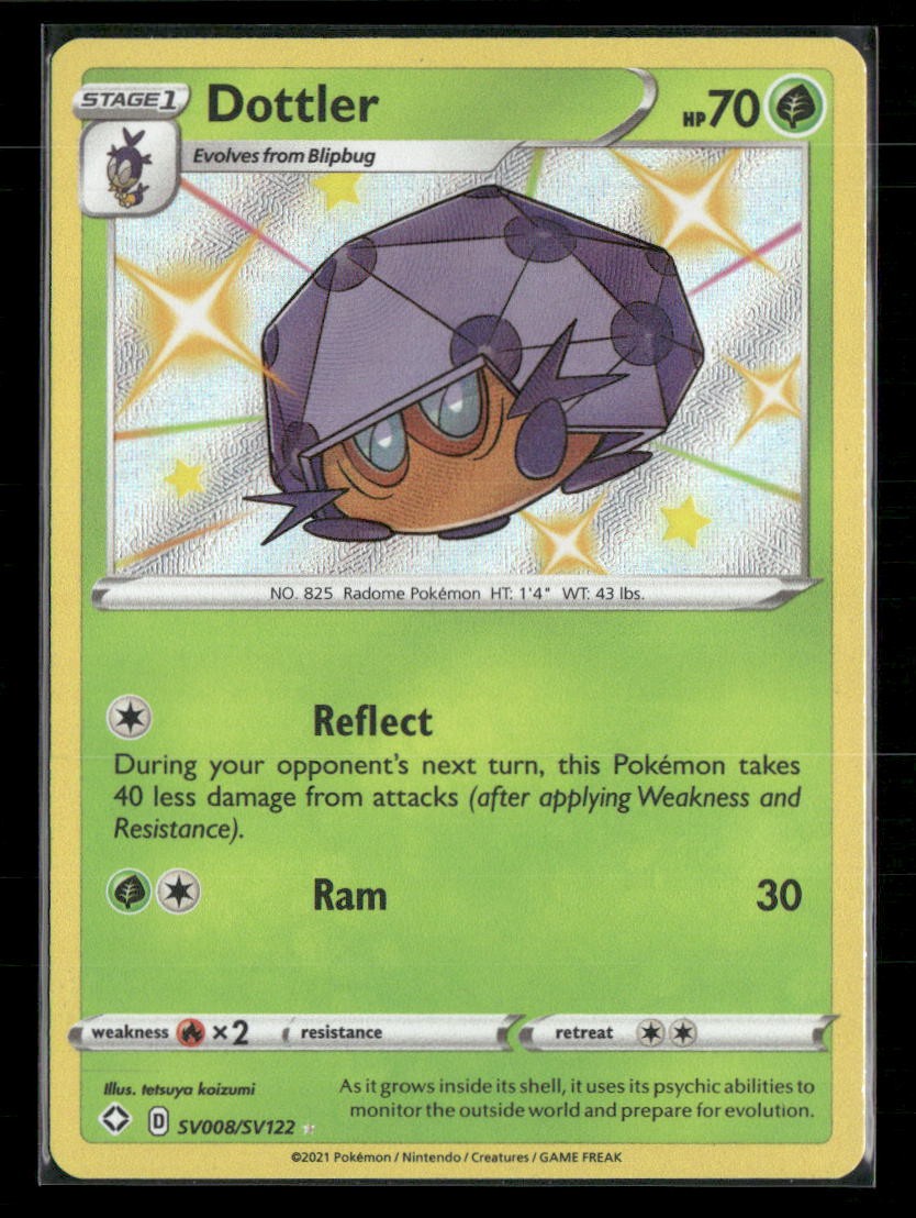 Dottler SV008/SV122 Shiny Rare Shining Fates Shiny Vault Pokemon Holo Near Mint