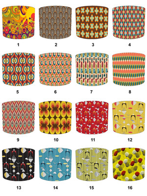 Retro 60er 70er 80er Tapete Tischlampenschirme Hängelampen Decken Pendelleuchten