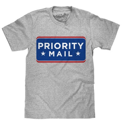 United States Postal Service USPS Priority Mail T-Shirt - Athletic Heather Gray