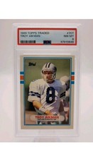 1989 Topps Traded Troy Aikman #70T RC Rookie Card PSA 8 NM - MT Dallas Cowboys. rookie card picture