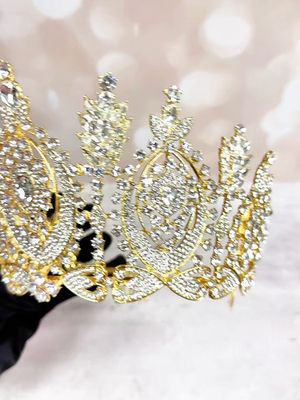 Gold Crystal Crown, Quince Crown, Pageant Headpiece  display picture 1