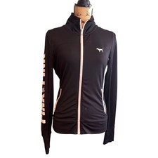 PINK Victoria's Secret Womens Ultimate Zip Up Active Track Jacket Black Size XS
