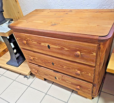 Chest of drawers from 1920 with 3 x drawers on top in natural look softwood pine solid