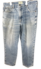 LL Bean Mens Jeans Adult 40x29 Blue Denim Flannel Lined Classic Fit Distressed