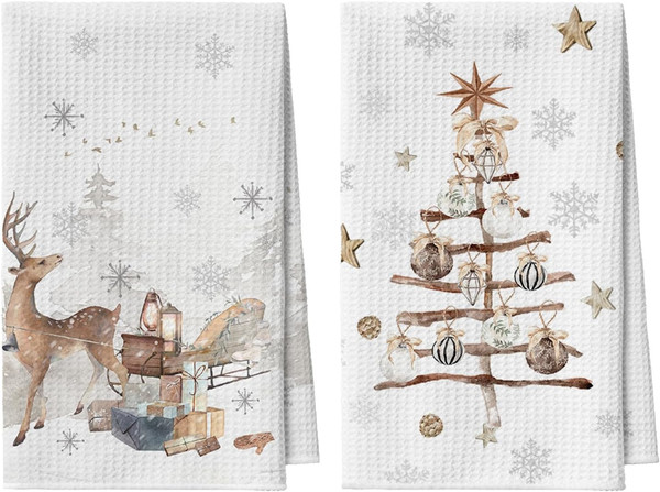 Artoid Mode BäUme Geschenke Weihnachten 42X65 Cm 2Er Set GeschirrtüCher-image