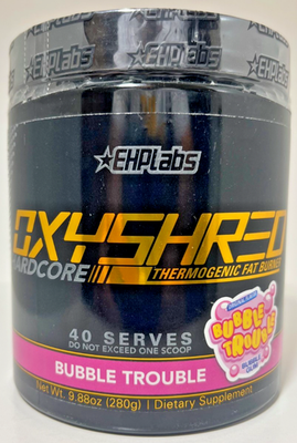 #ad EHP Labs Oxyshred Hardcore Pre Workout Thermogenic Bubble Trouble 40svg New $44.95