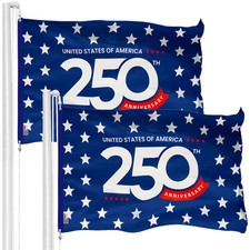 2 Pack USA American 250th Anniversary Flag 3x5 Ft 1776-2026 Outdoor Double Sided