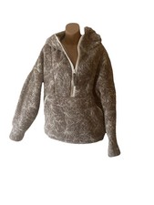 Prana Women's Sherpa Fleece Pullover Hoodie 1/4 Zip Blush Size Large