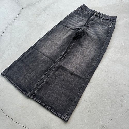 Baggy Wide Leg Black Jeans (Jnco Size) 2000s Y2K Vintage Skater Faded - Size 32 - Bild 3 von 4