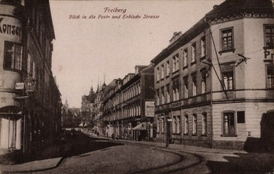 Ak Freiberg in Sachsen,  Poste und Erbische Strasse, MAGGI - 5040766