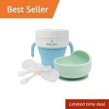 Baby's Brew Blue Cup Green Bowl Feeding Set