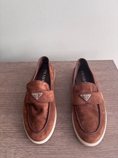 Prada Saint Tropez brown Suede Loafers Sz US 9.5 UK 8.5