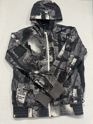 Protest Outdoor Softshell Jacket Windbreaker Small Black White Art Studio