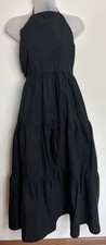 GAP NWT Tie Back Halter Maxi Dress Size 8 Relaxed Tiered Pockets Sleeveless