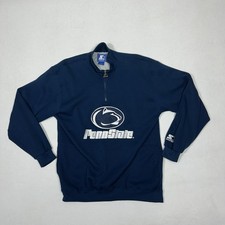 Vintage Starter Penn State Nittany Lions 1/4 Zip Pullover Mens Large Blue Lined