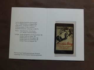 TAG F 17 04.93 MINT in Folder Germany AUTO UNION / Race Car