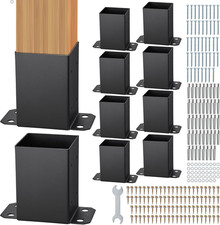 4X4 Post Base 10 Pcs, Inner Size 3.6"X3.6" Post Base Brackets, Heavy Duty Powder