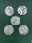 Morgan Silver Dollar Lot of 5 Circulated 1885 1886 1887 1889 1921 Silver Coins