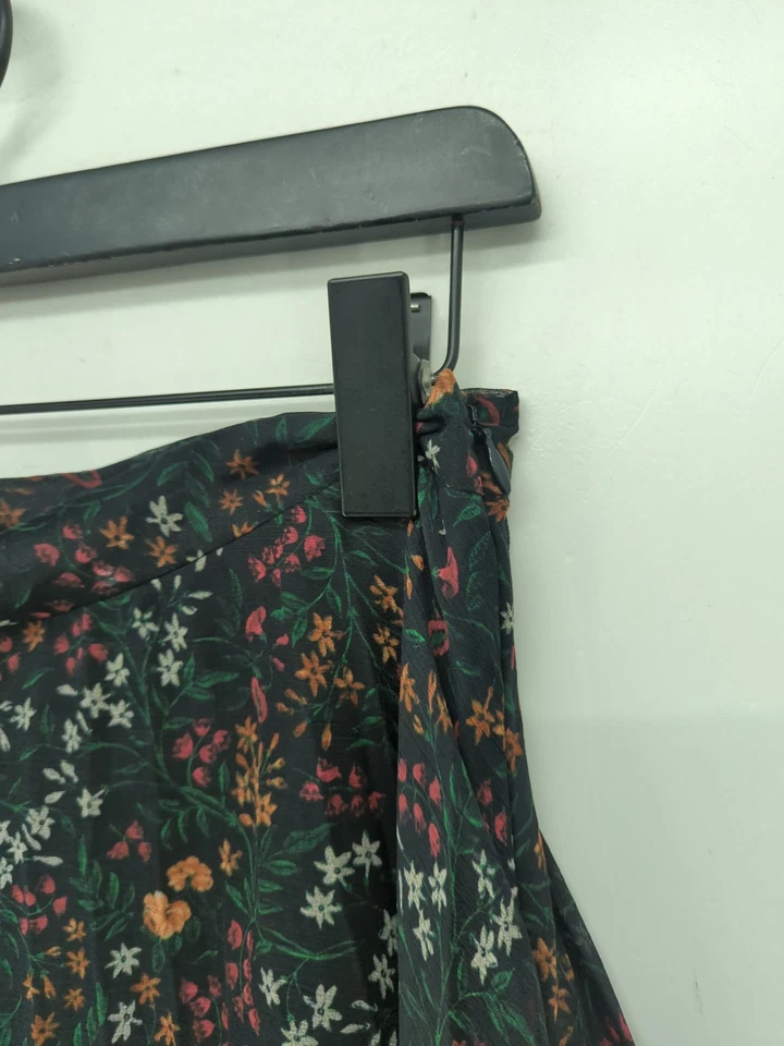 John Lewis Women's Maxi Skirt UK 16 Black Floral 100% Polyester Long Maxi - Image 4 of 4