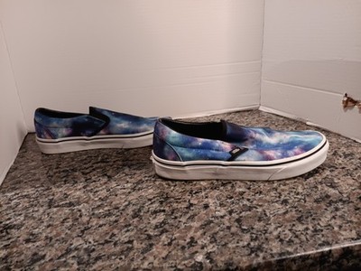 Vans Classic Slip-On Mens US 7.5 Women s  8 Galaxy, Blue Canvas Tie Dyed Shoe 