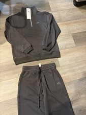 dark gray alo set quarter zip and pants unisex size medium brand new with tags