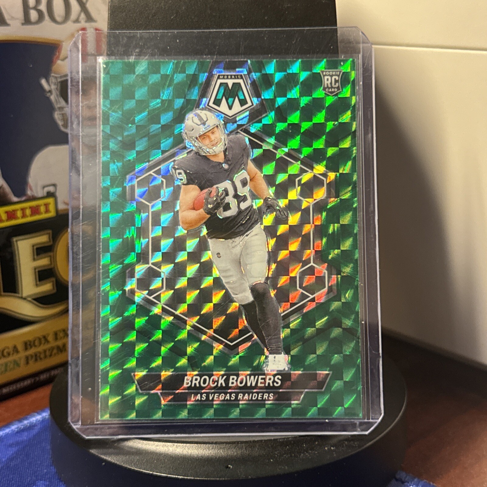 2024 Panini Mosaic - Rookies Green Mosaic Prizm #313 Brock Bowers (RC)