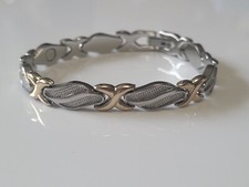 Silver  Gold Plated Magnetic Link Bracelet - Two Tone Magnetic Bracelet Wave