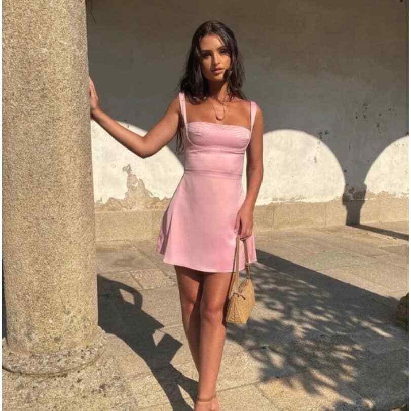 House of CB Kara Quartz Pink Cocktail Mini Dress Medium