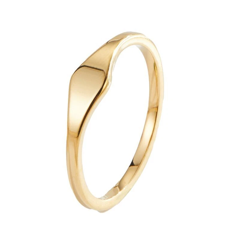 2022 New Exaggerated Open Size Large Hollow Stripe Mesh Design Gold Rings  For Female Golden Stainless Steel Index Ring