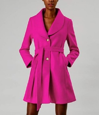 pink belted jacket