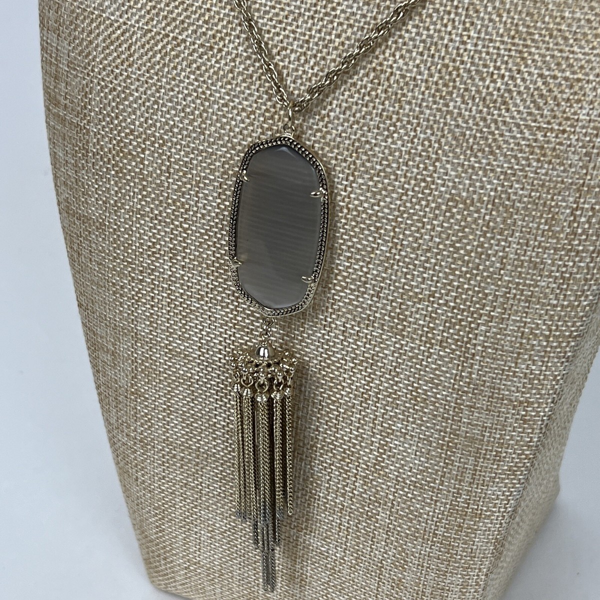 Kendra Scott Rayne Smoky Quartz Long Tassel Pendant Necklace Gold