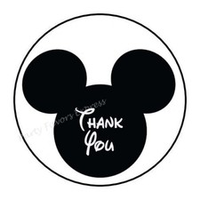 MOUSE EARS THANK YOU ENVELOPE SEALS LABELS STICKERS PARTY FAVORS