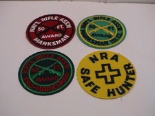 LOT /4 NRA NATIONAL RIFLE ASSOCIATION FELT SAFE HUNTER & MARKSMAN GUN PATCHES