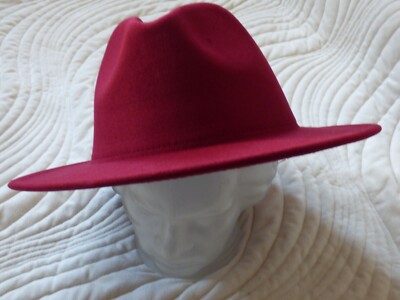 Damenhut Hut unisex klassisch rot weinrot  La Marey London Umfang 58 cm