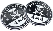 2pc Pirate Rated Badge Auto Fender Emblem Sticker 4x4 SUV Truck 6cm 2.36"