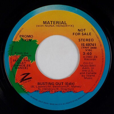 MATERIAL: Busting Out / Mono US Island IS 49741 Nona Hendryx 45 Disco Synth NM