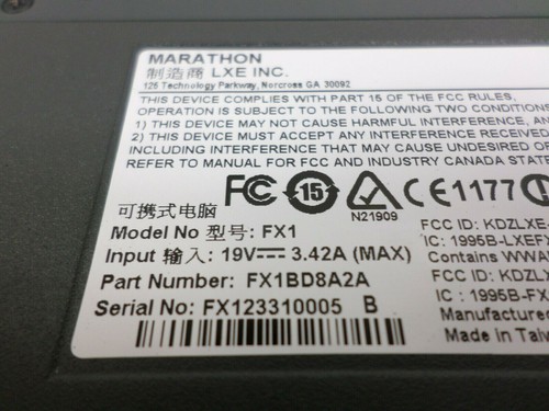 Honeywell Marathon Mobile Computer FX1 64GB SSD 2GB RAM w/ Scanner and Magswipe - Picture 8 of 10