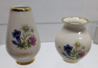 Vintage Luzerne Sevelant  Rheintal Suisse Mini Vases Set of 2