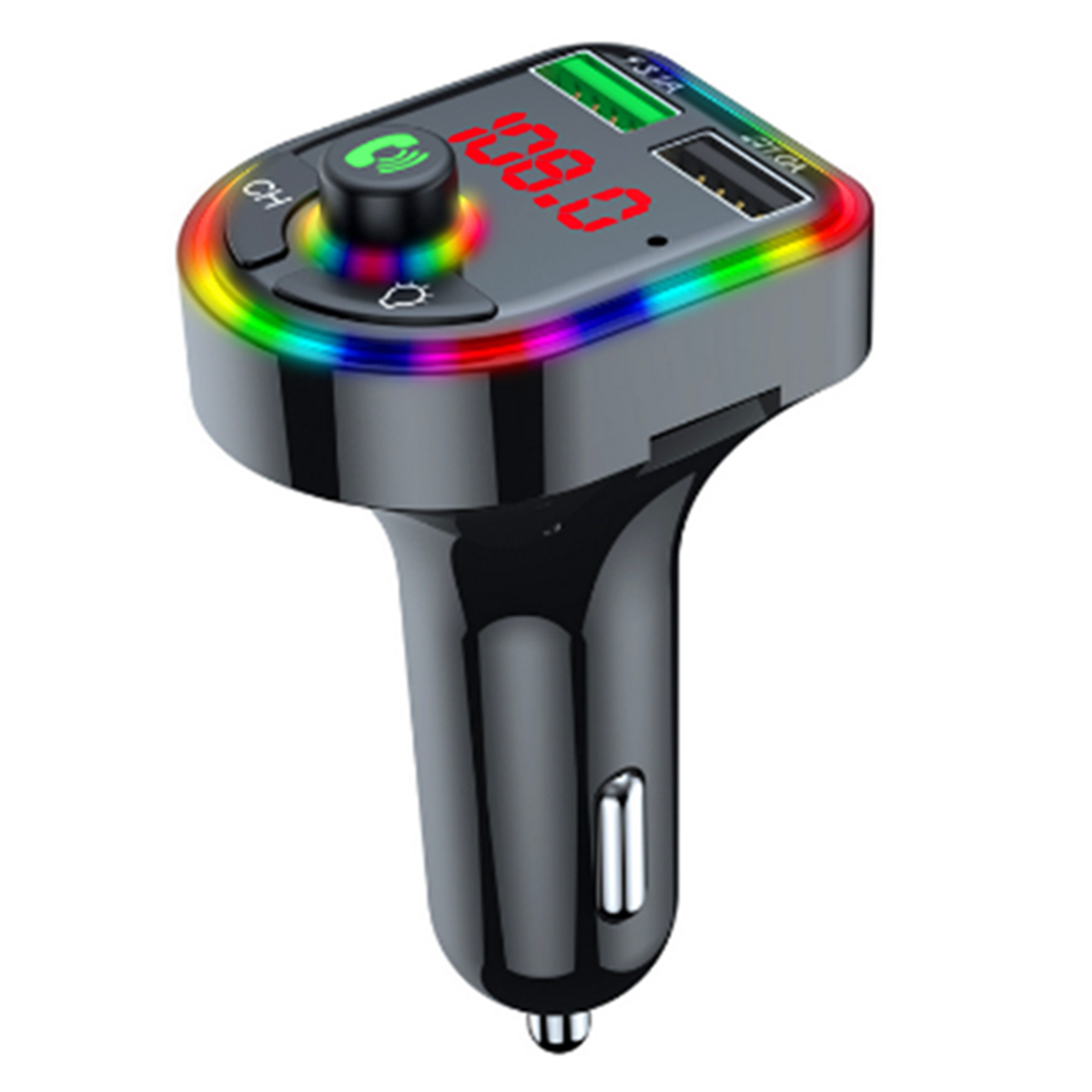 Bluetooth 5.0 Car FM Transmitter Wireless MP3 Player TF/U Disk USB Fast Charger