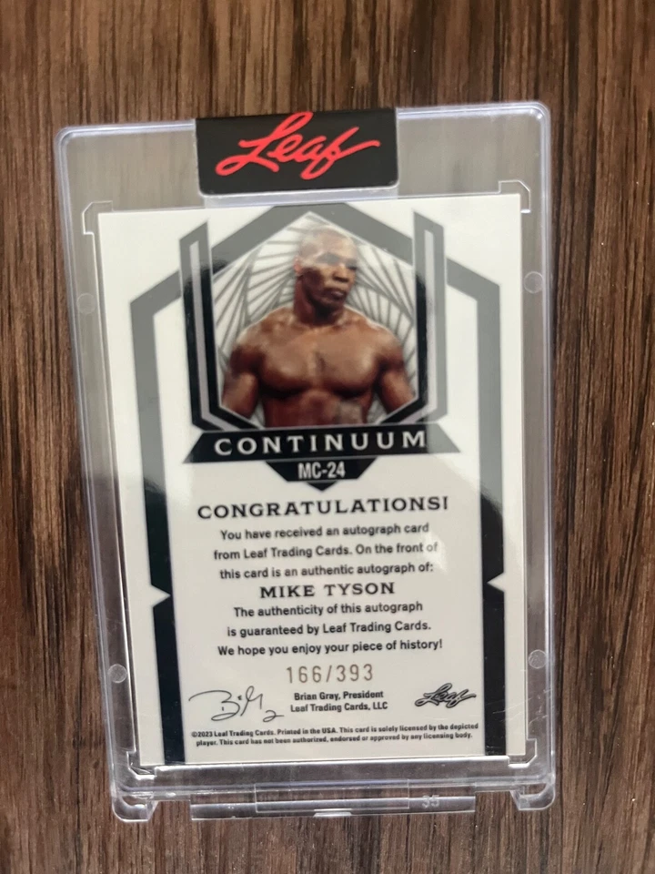 2023 Leaf Continuum- Mike Tyson- Auto Autograph- 166/393 - Image 2 of 2